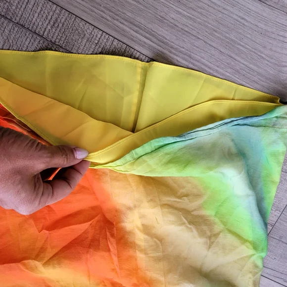 Natori Ombre Cross-Halter Camisole in Yellow, Orange & Green - Picture 3 of 6